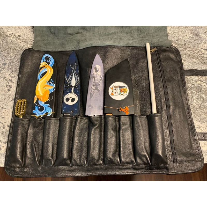 Picture of Mont Blanc Knife roll bag with Knives and honing rod