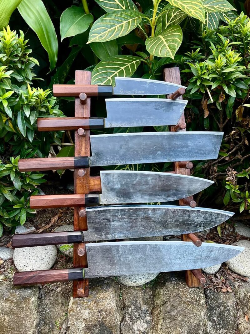 Japanese Style Wooden Knife Rack Stand Brown - Image 2